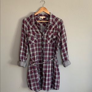 Lovestitch plaid button up dress